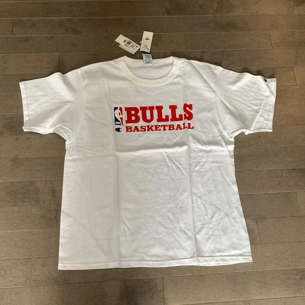 NWT Vintage Champion Chicago Bulls Practice Wear T-Shirt White XL NBA Deadstock - Picture 2 of 11